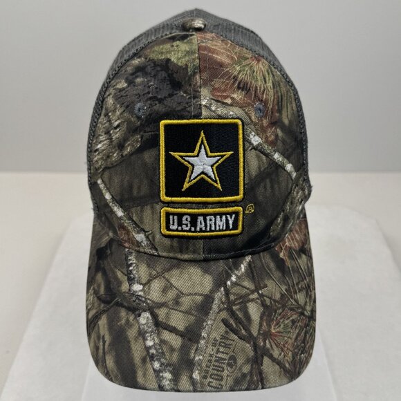 US Army Camo Trucker Hat Mesh Snapback Mossy Oak Adjustable Embroidered Logo OS - Picture 7 of 9